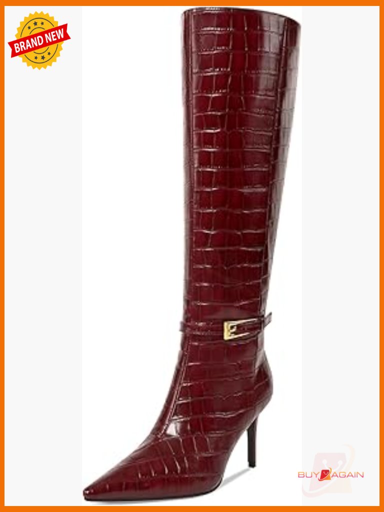Knee High Boots Women 3.3 In Stiletto Heel Pointed Toe Tall Boots Side Zipper